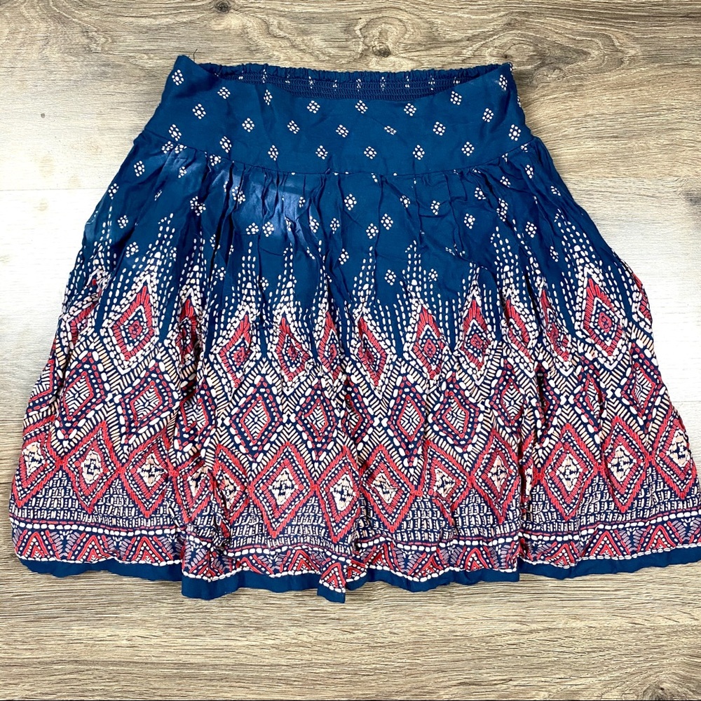 Multicolor boho flowy skirt